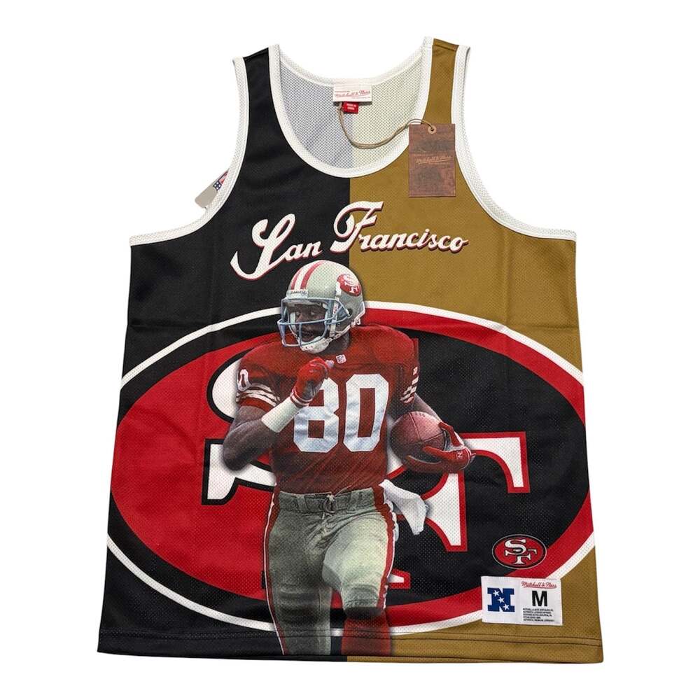 Mitchell & Ness NFL Sublimated Player Tank 49ers Jerry Rice Black/Gold Medium